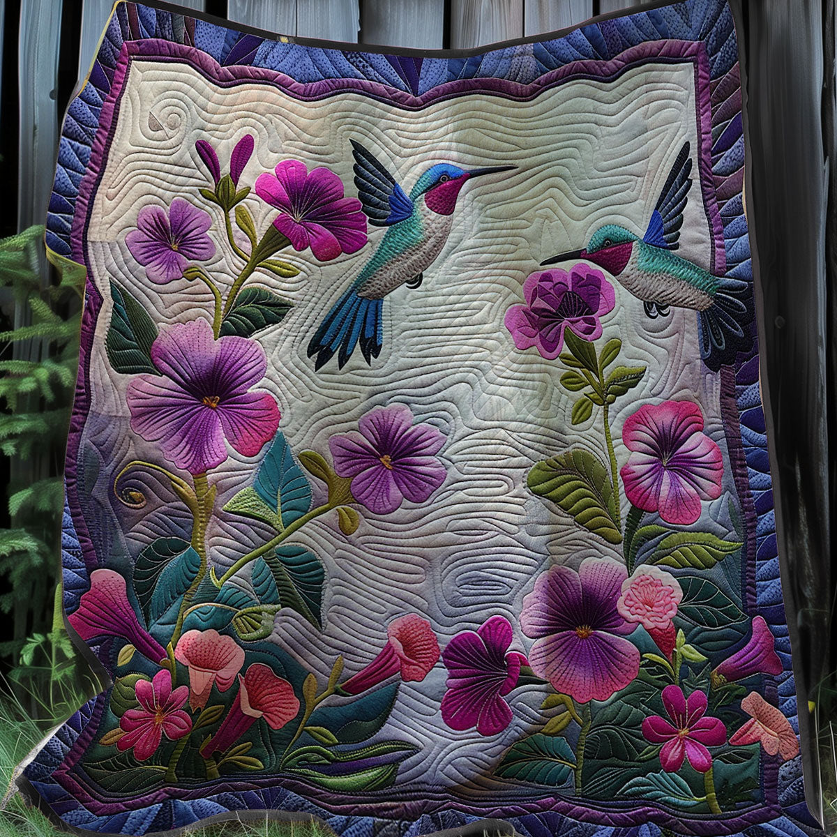 Beautiful Hummingbirds XR1907008CL Quilt