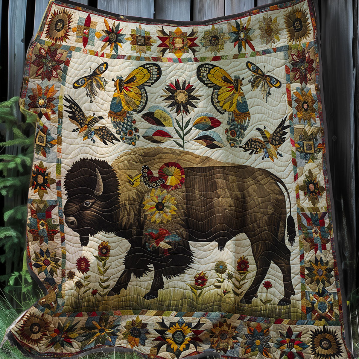 Bison Native American XR0807028CL Quilt