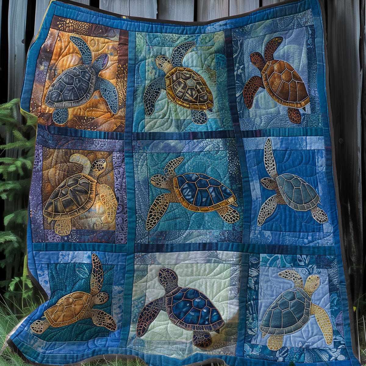 Blue Sea Turtles XR0507003CL Quilt