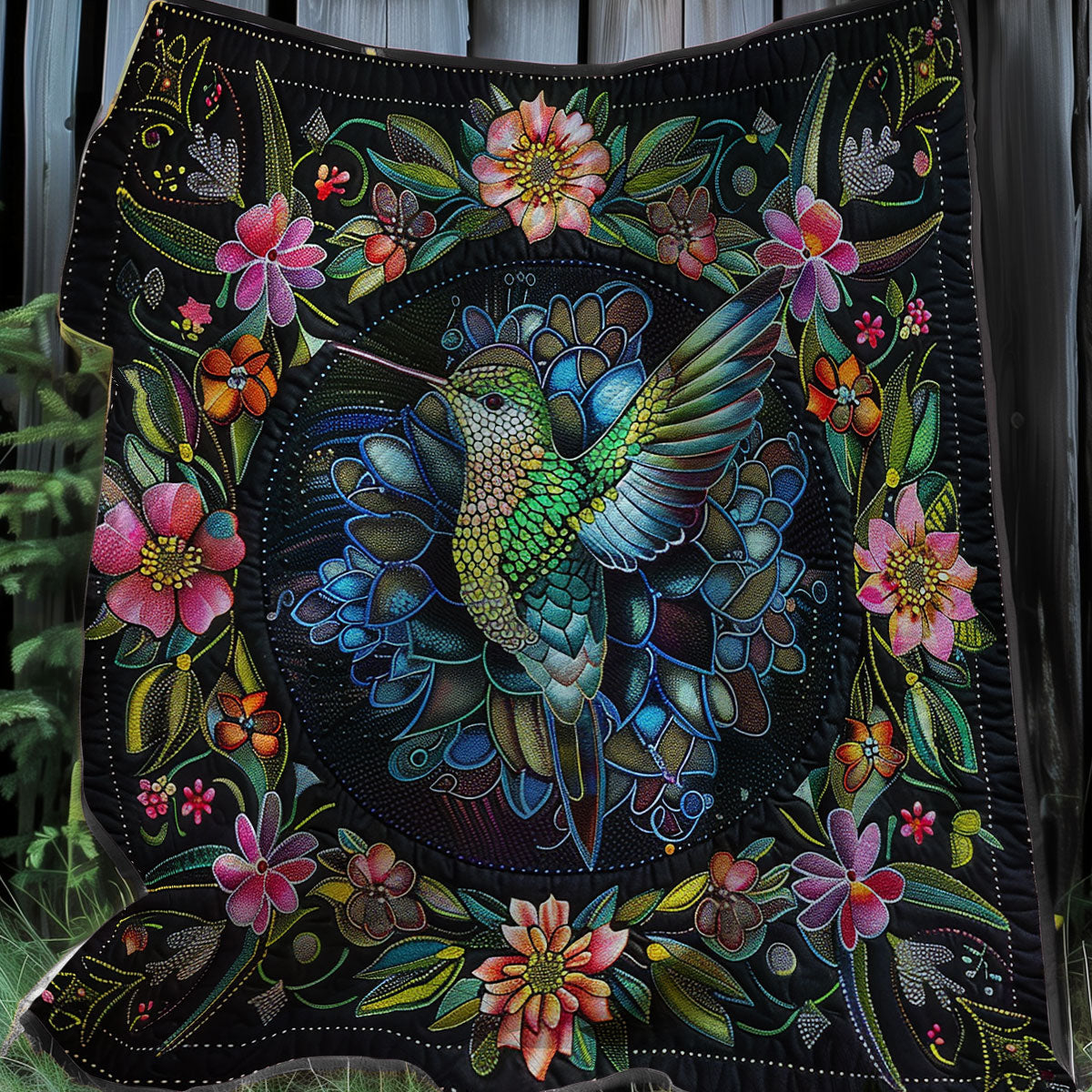 Bohemian Hummingbird XR0307001CL Quilt