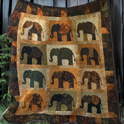 Brown Wild Elephants XR0108018CL Quilt