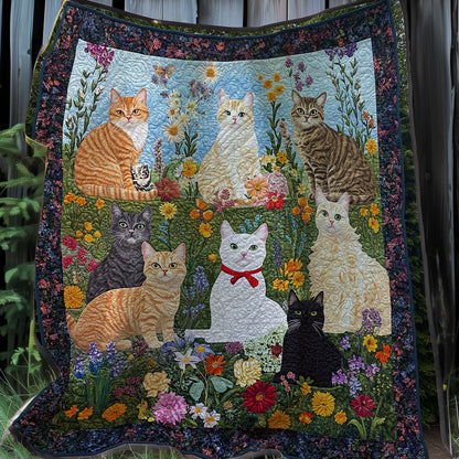 Cat In Flower Garden XR0708001CL Quilt