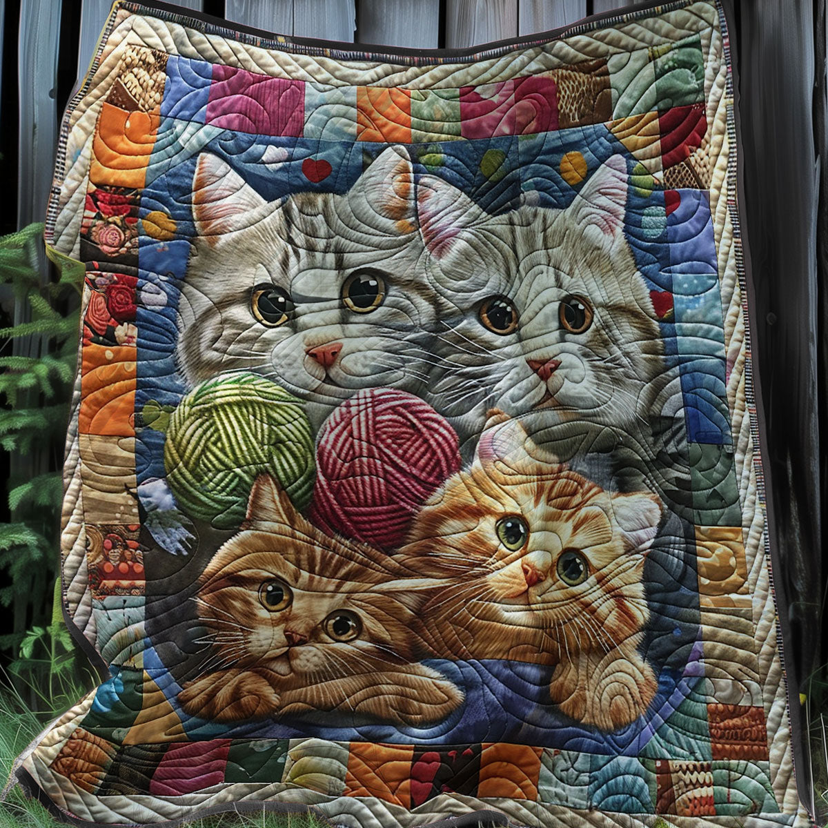 Cat Paws and Yarn XR2907003CL Quilt