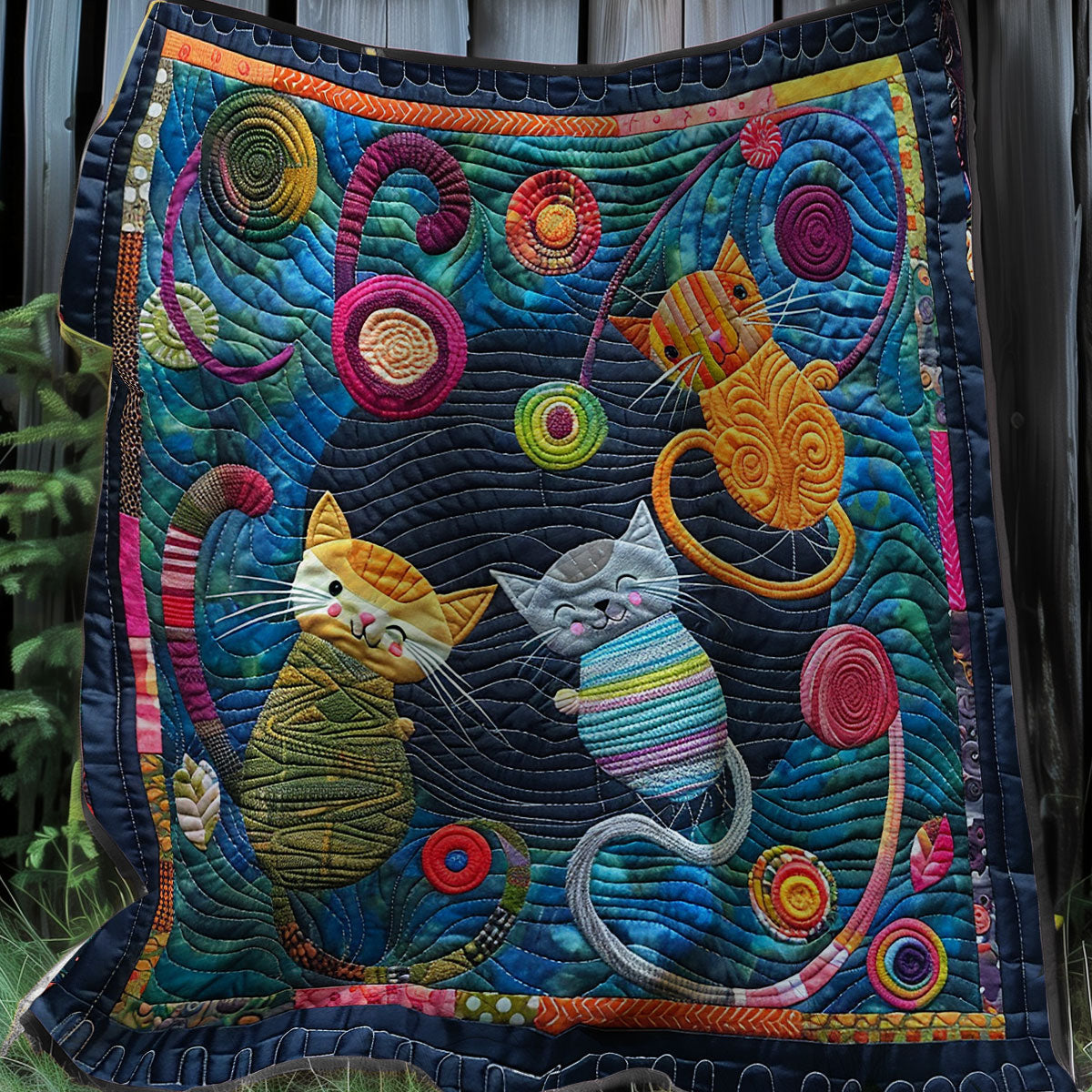 Cat Yarn Play Kittens XR2907002CL Quilt