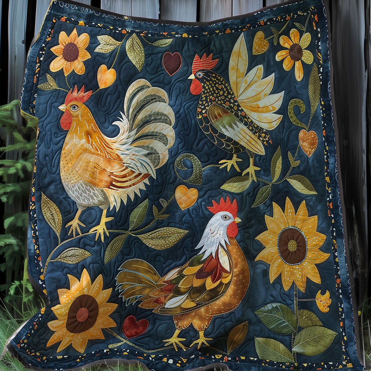 Chicken Garden XR2907013CL Quilt