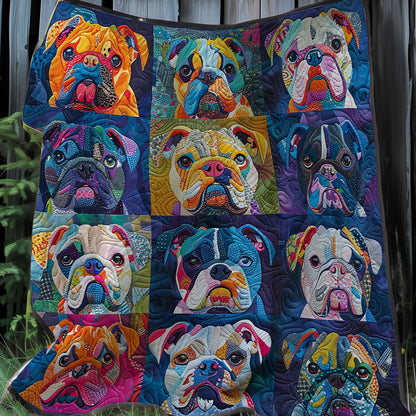 Coloful Bulldogs XR0807018CL Quilt