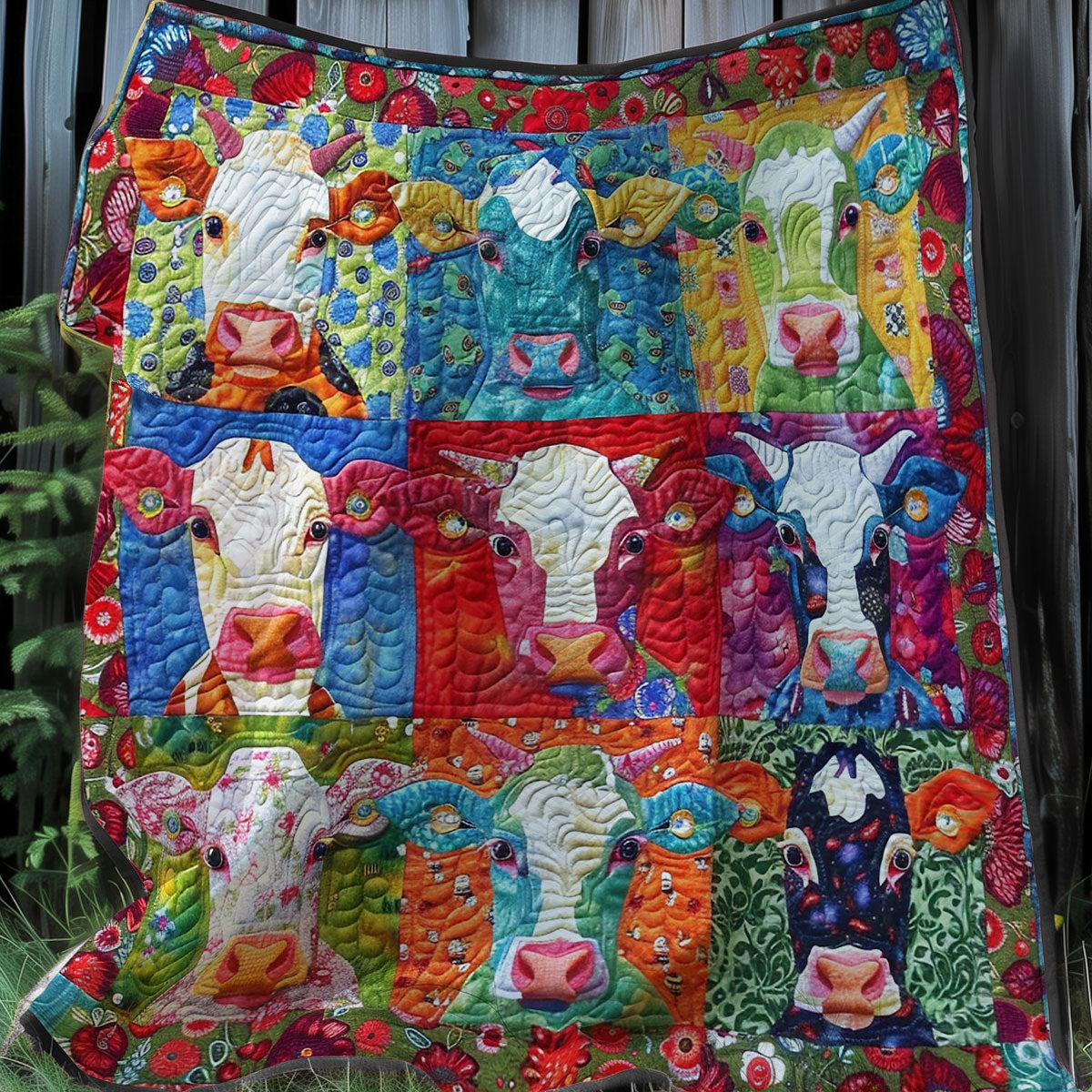 Colorful Cows XR1107016CL Quilt