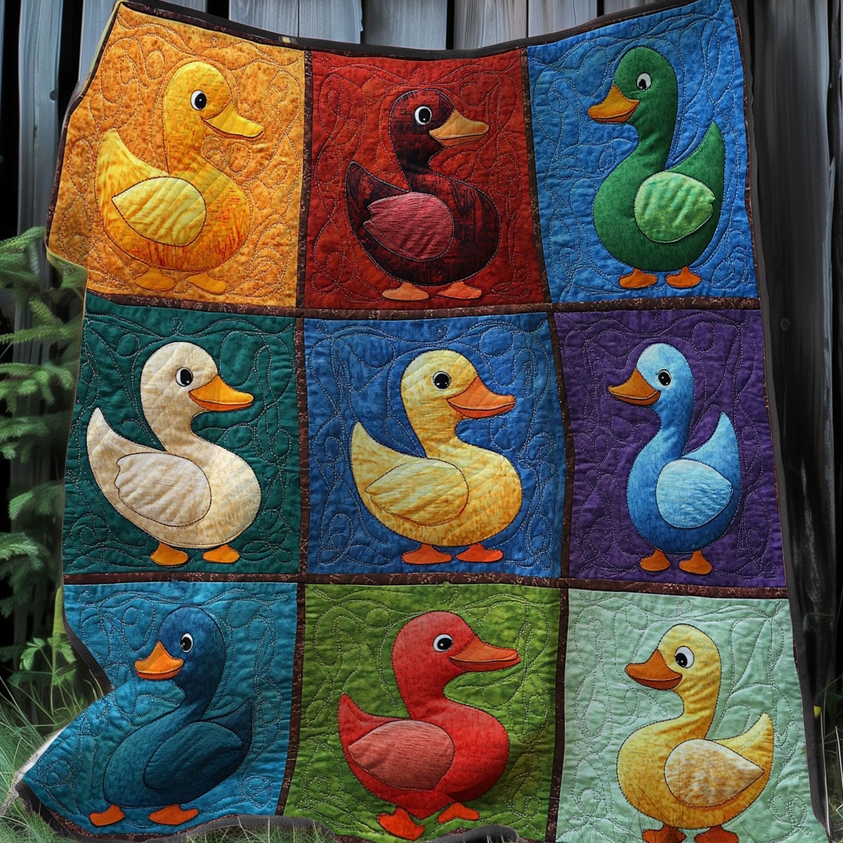 Colorful Ducks WO3107017CL Quilt