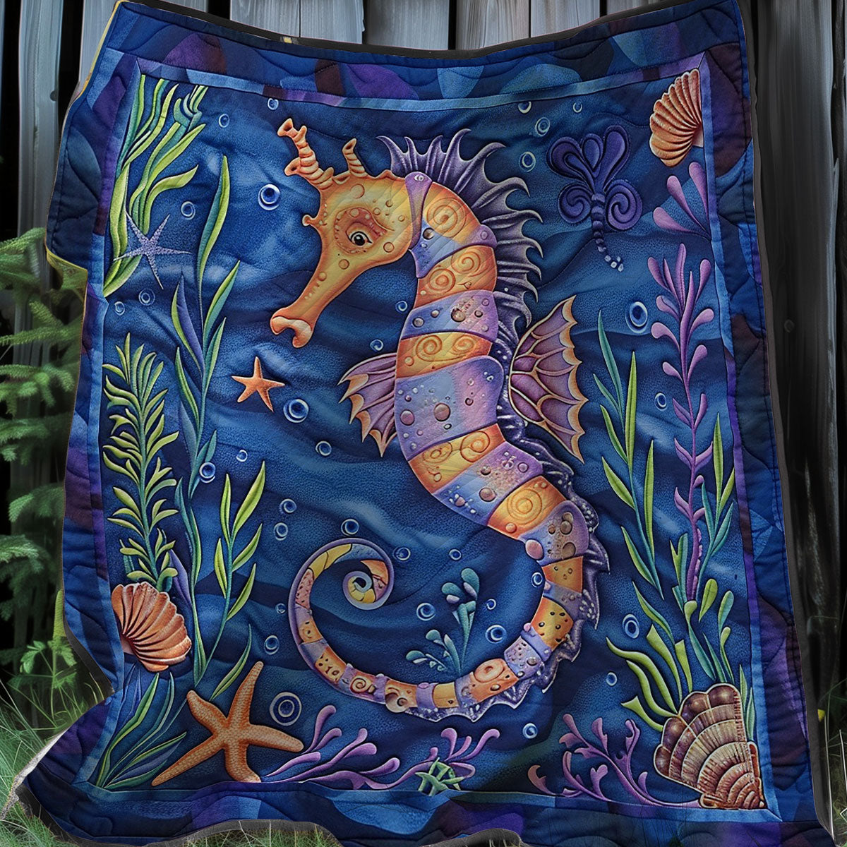 Colorful Seahorse WO3007014CL Quilt