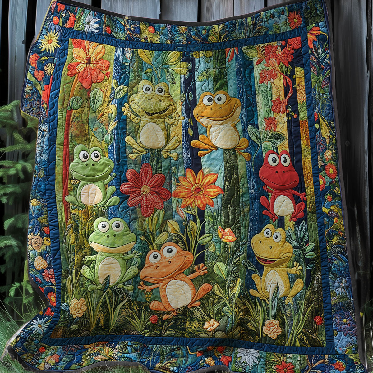 Cute Frogs XR0108001CL Quilt