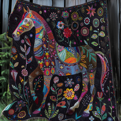 Floral Horse XR1207005CL Quilt