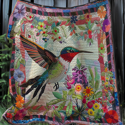 Floral Hummingbird XR0307004CL Quilt