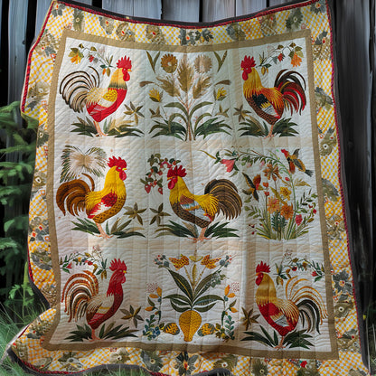 Floral Sun Chickens XR2607004CL Quilt