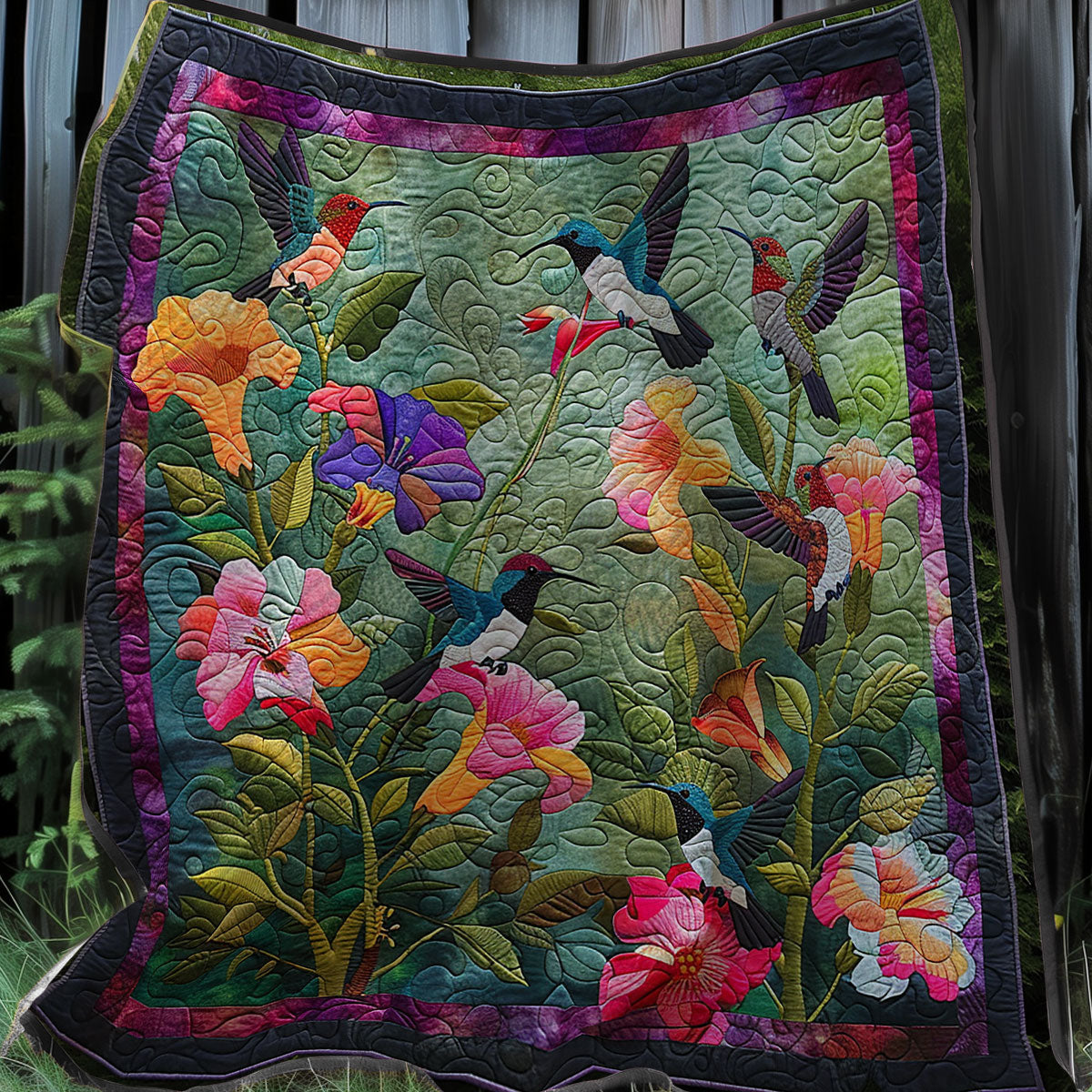 Flying Hummingbirds XR1707002CL Quilt