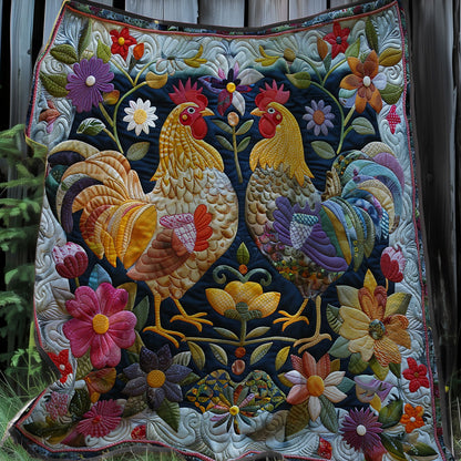 Garden Glow Roosters XR2607020CL Quilt