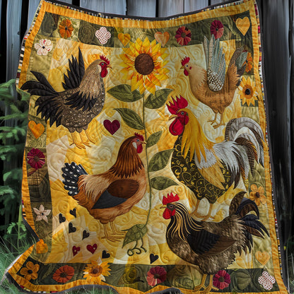 Graceful Sunrise Chickens XR2907023CL Quilt