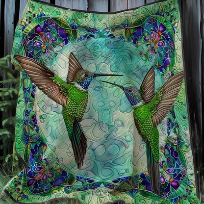 Green Hummingbirds XR1007017CL Quilt