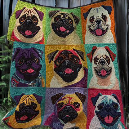 Happy Pugs XR0108027CL Quilt