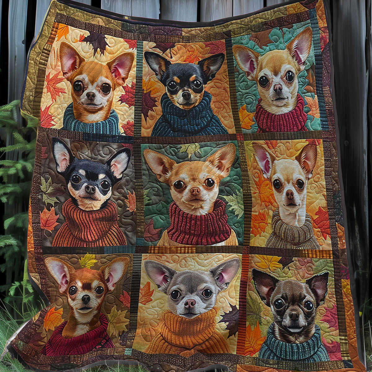 Harvest Chihuahua Hugs XR3107009CL Quilt