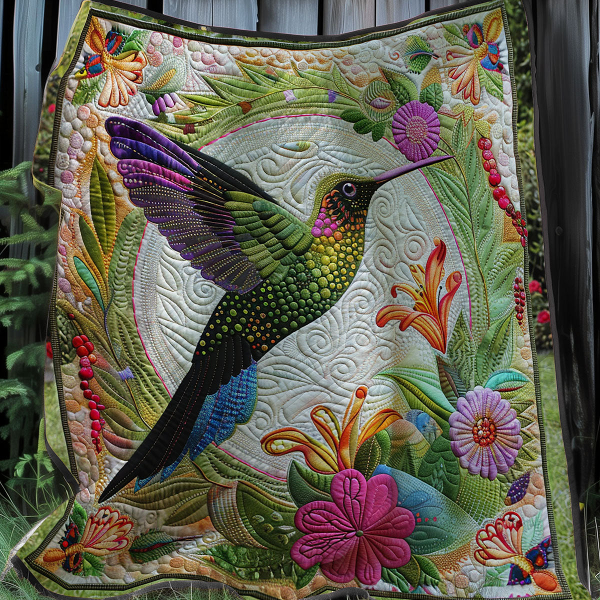 Humming And Flowers XR0507004CL Quilt