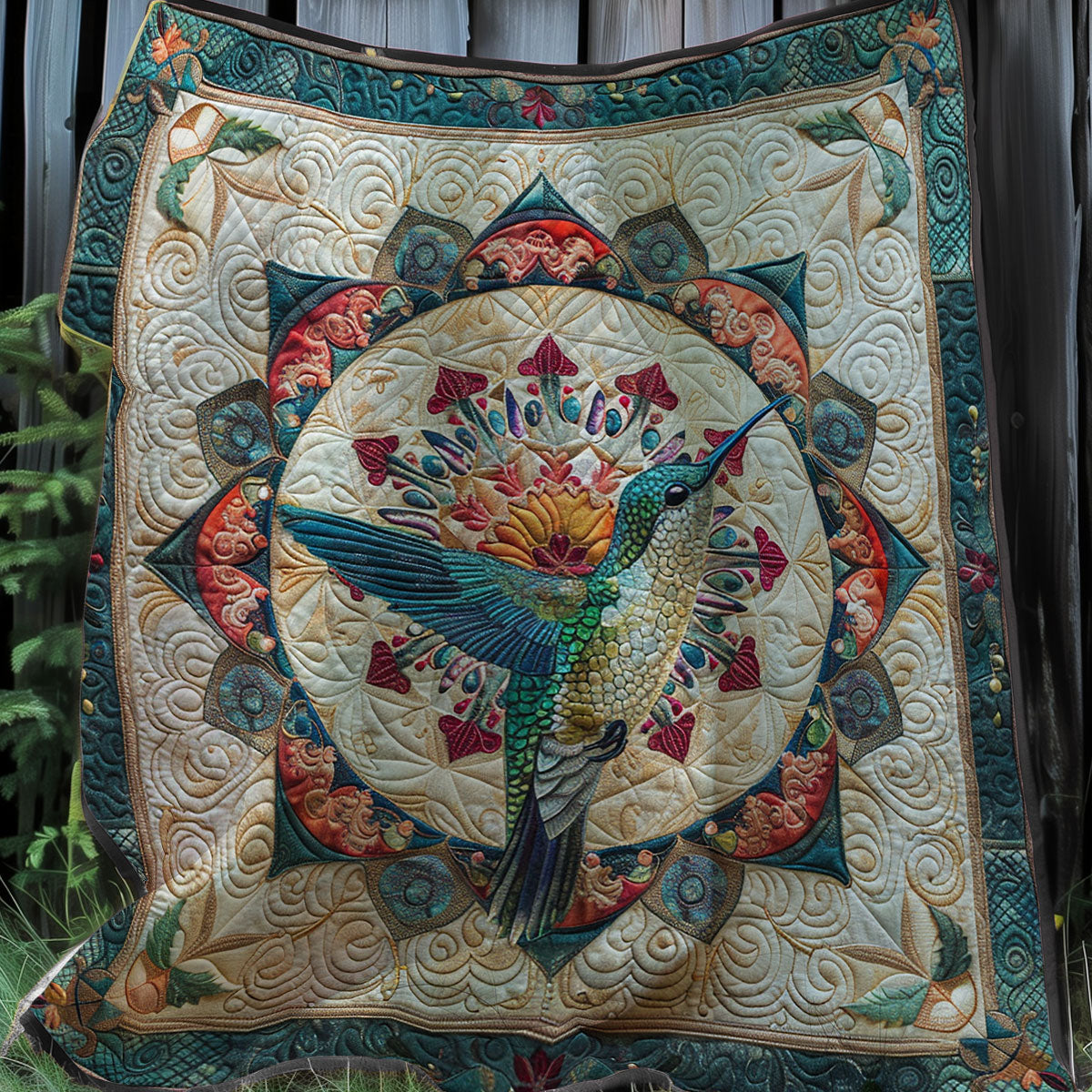 Hummingbird Mandala XR1707009CL Quilt