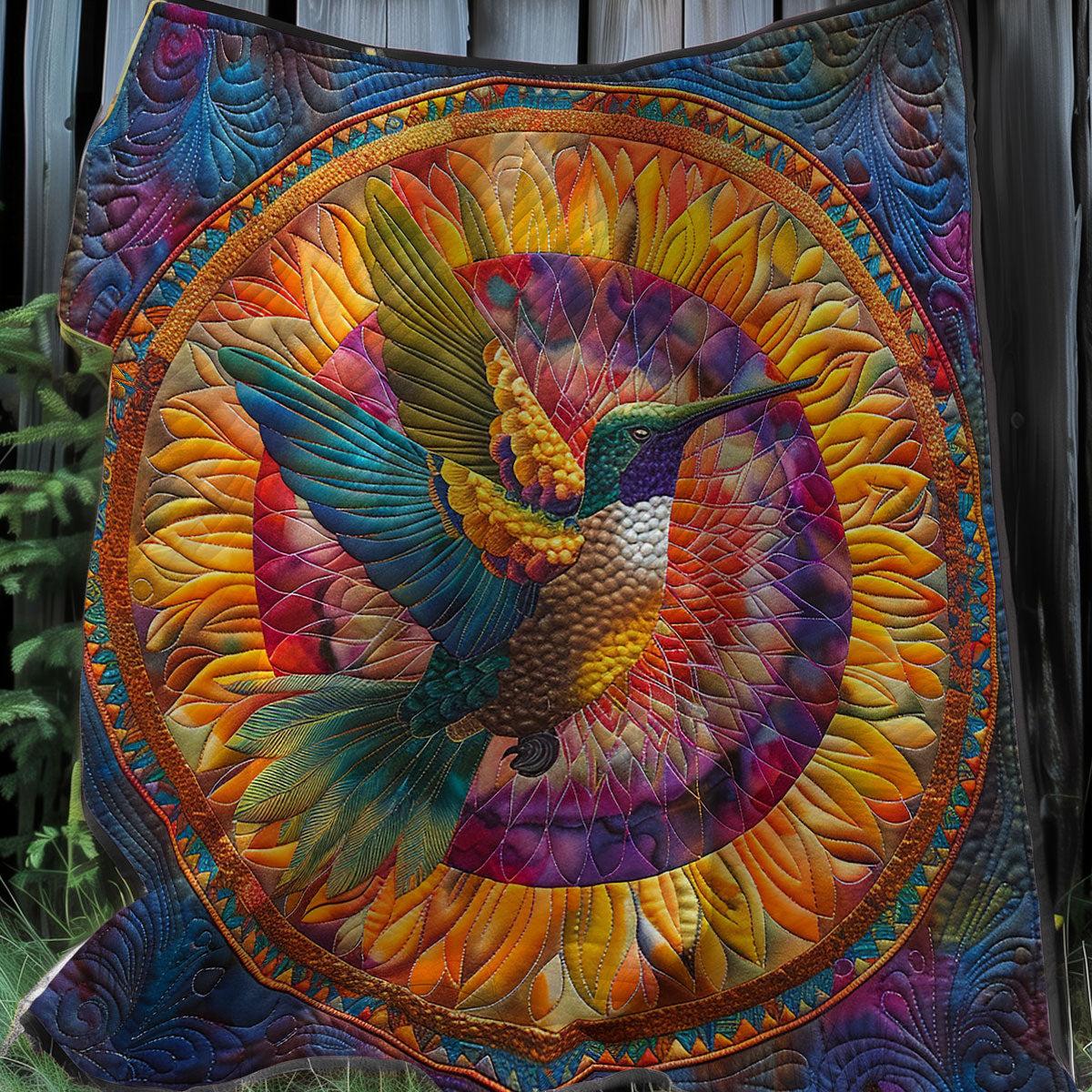 Hummingbird Mandala XR1707010CL Quilt