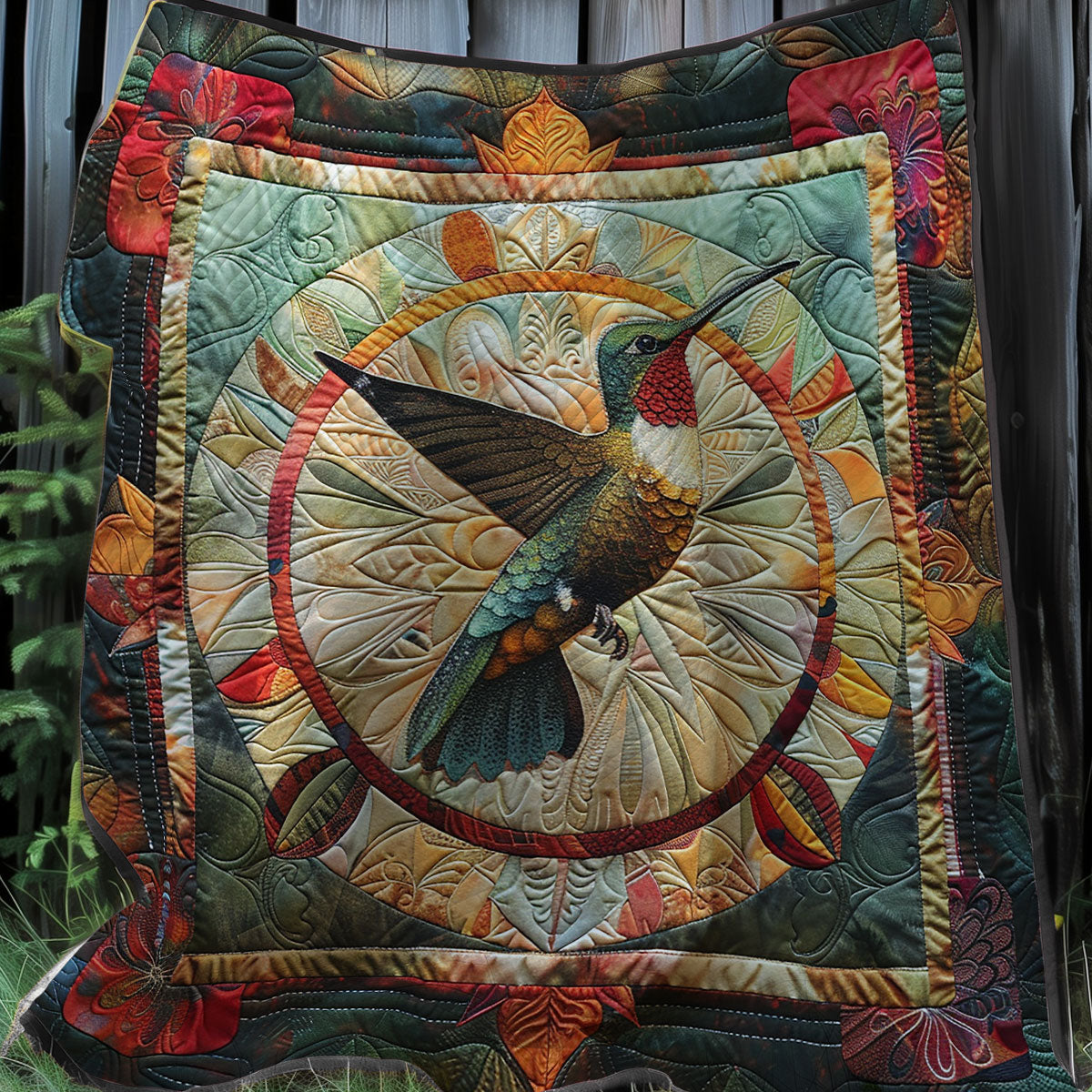 Hummingbird Mandala XR1707011CL Quilt