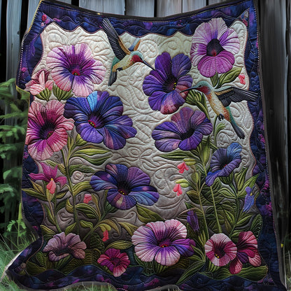 Hummingbirds And Purple Flowers XR1907009CL Quilt