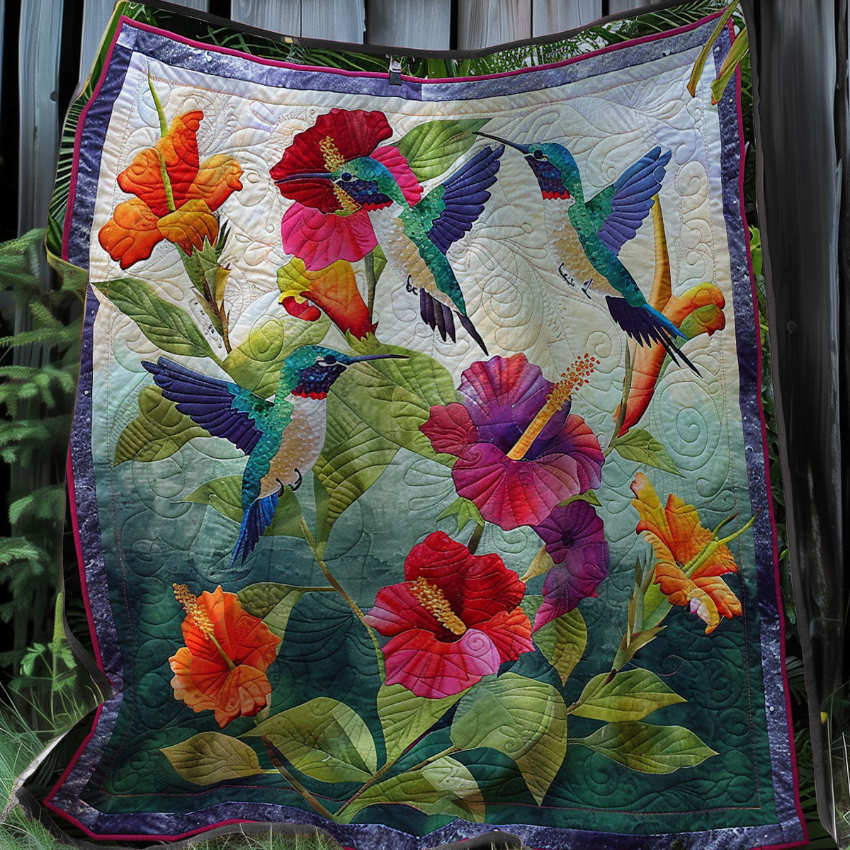 Hummingbirds XR1707005CL Quilt