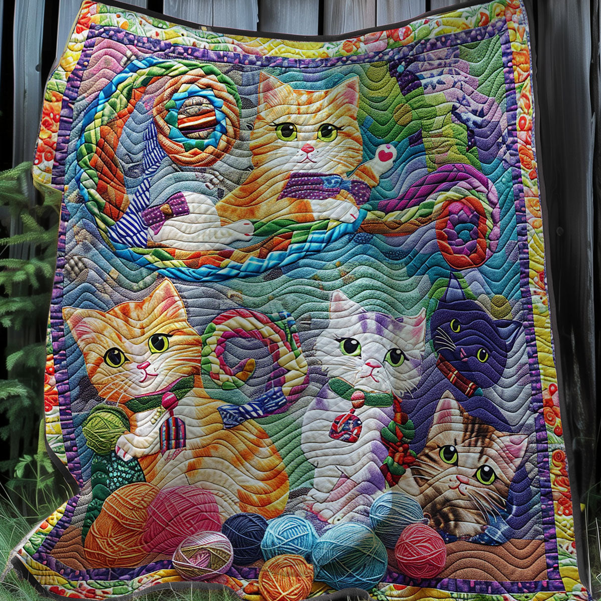 Lovable Yarn Cats XR3007045CL Quilt