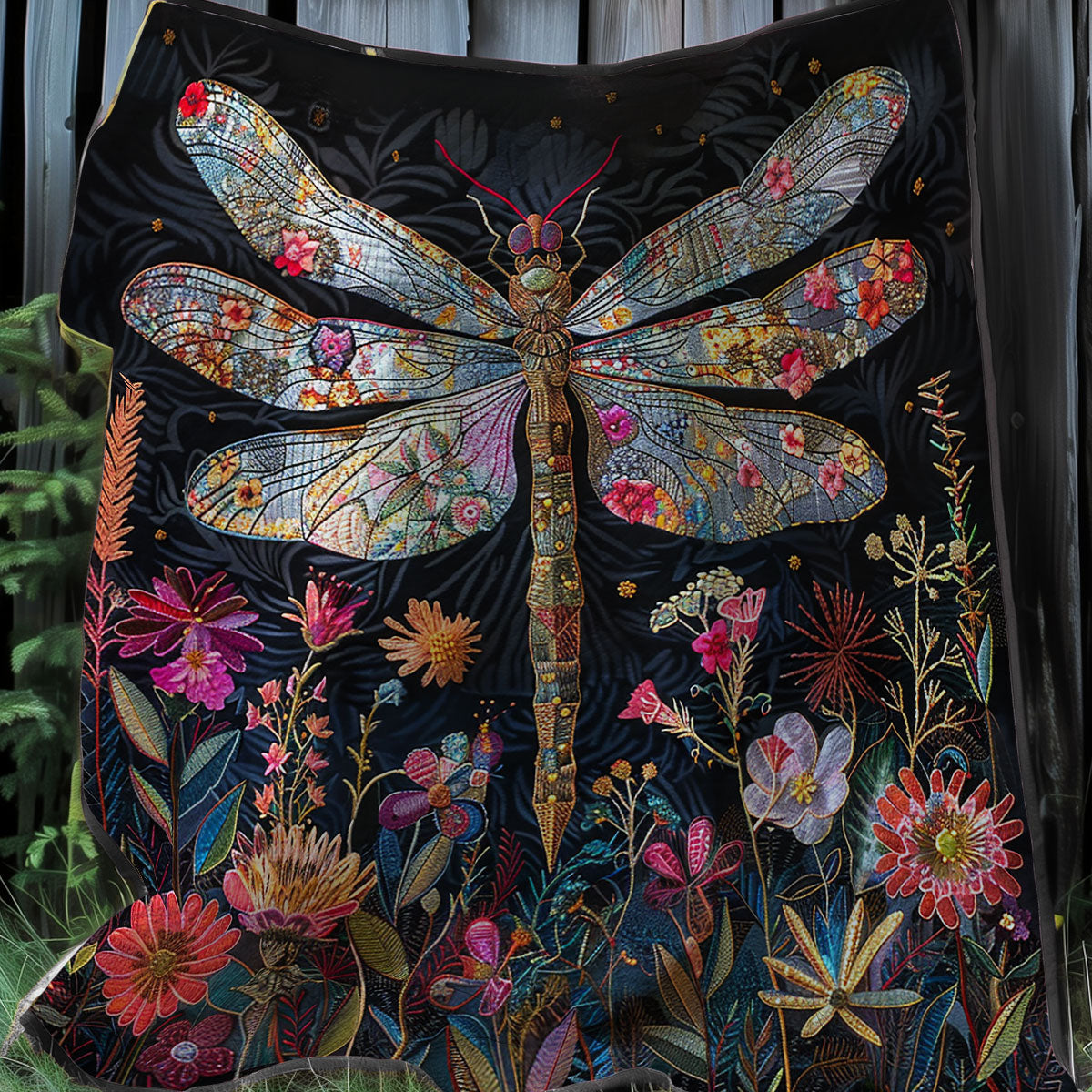 Magic Dragonfly Night XR3107033CL Quilt