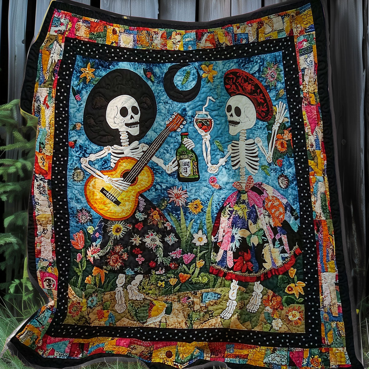 Mexican Skulls XR0108032CL Quilt