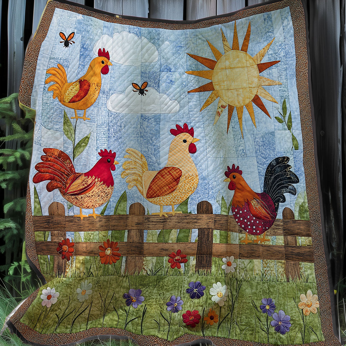 Morning Chickens XR0508038CL Quilt