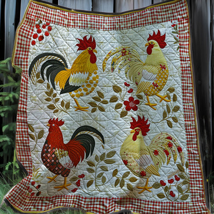 Morning Glory Roosters XR2607001CL Quilt