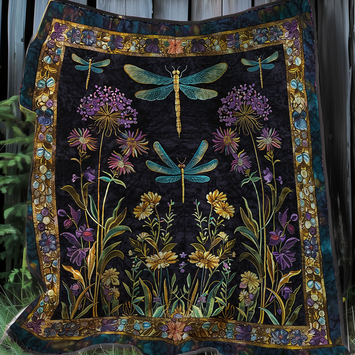 Night Dragonflies XR0207031CL Quilt