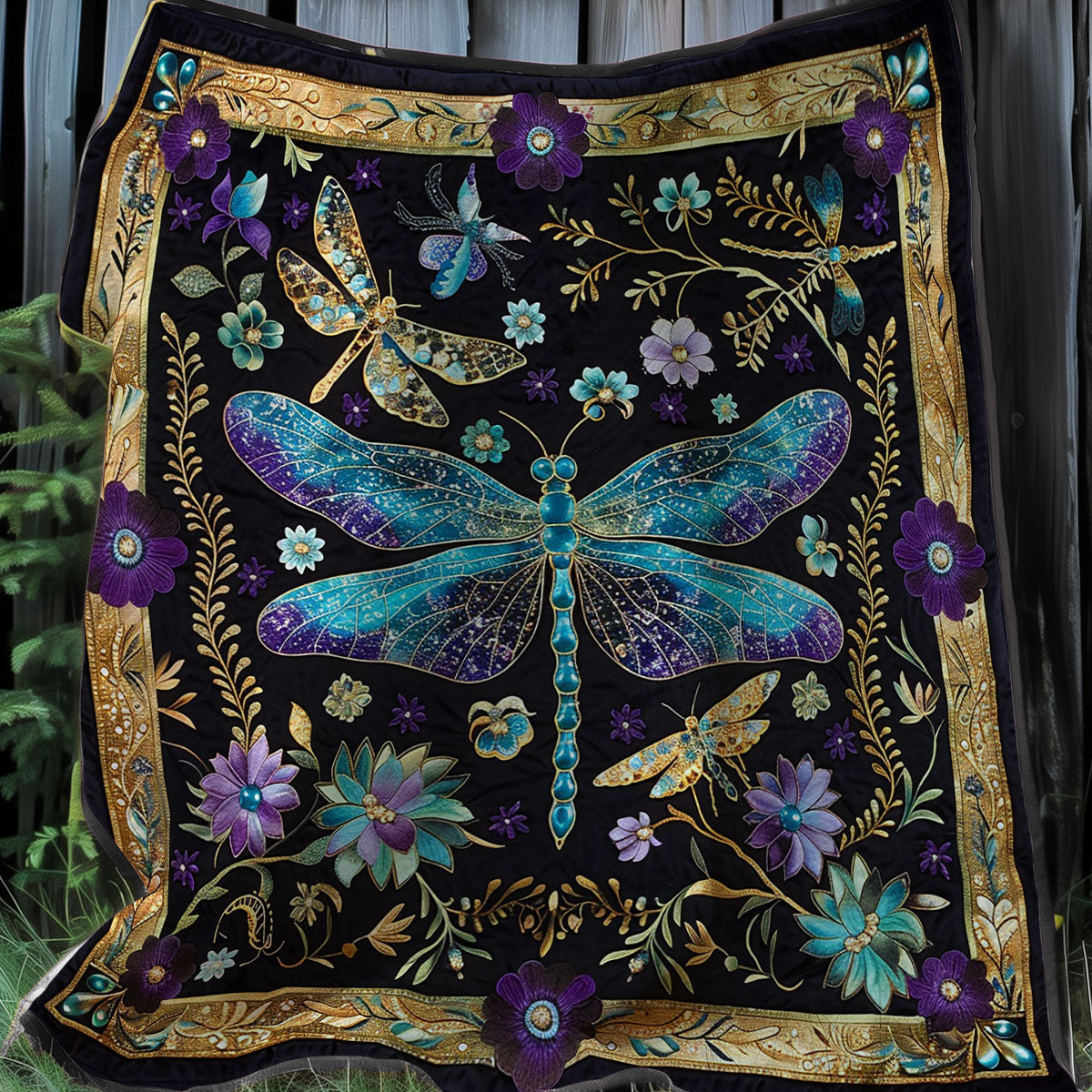 Night Dragonflies XR0207032CL Quilt