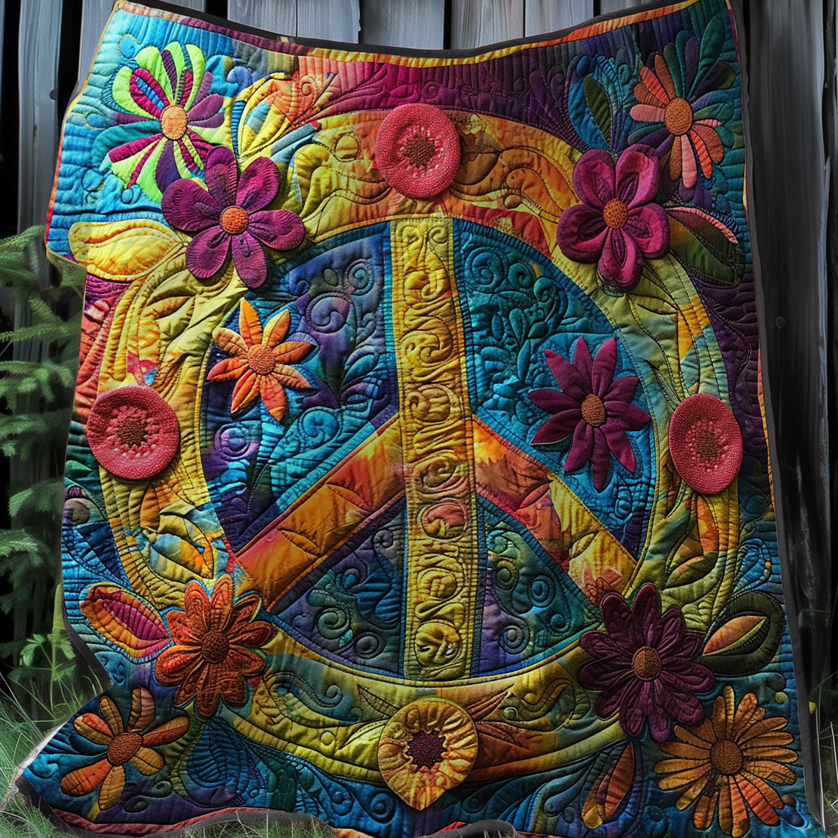 Peace Blossom Hippie XR2707006CL Quilt