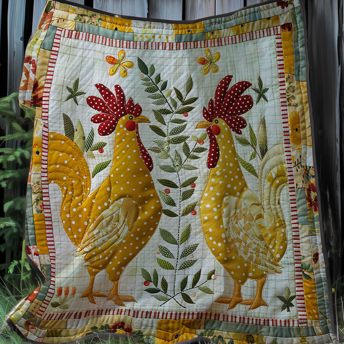 Polka Dots Chicken XR2607013CL Quilt