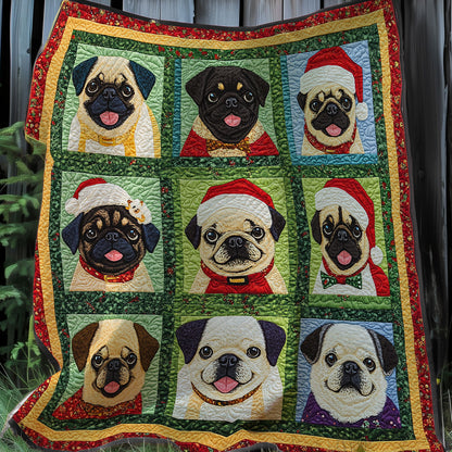 Pug Christmas Santa XR0108028CL Quilt