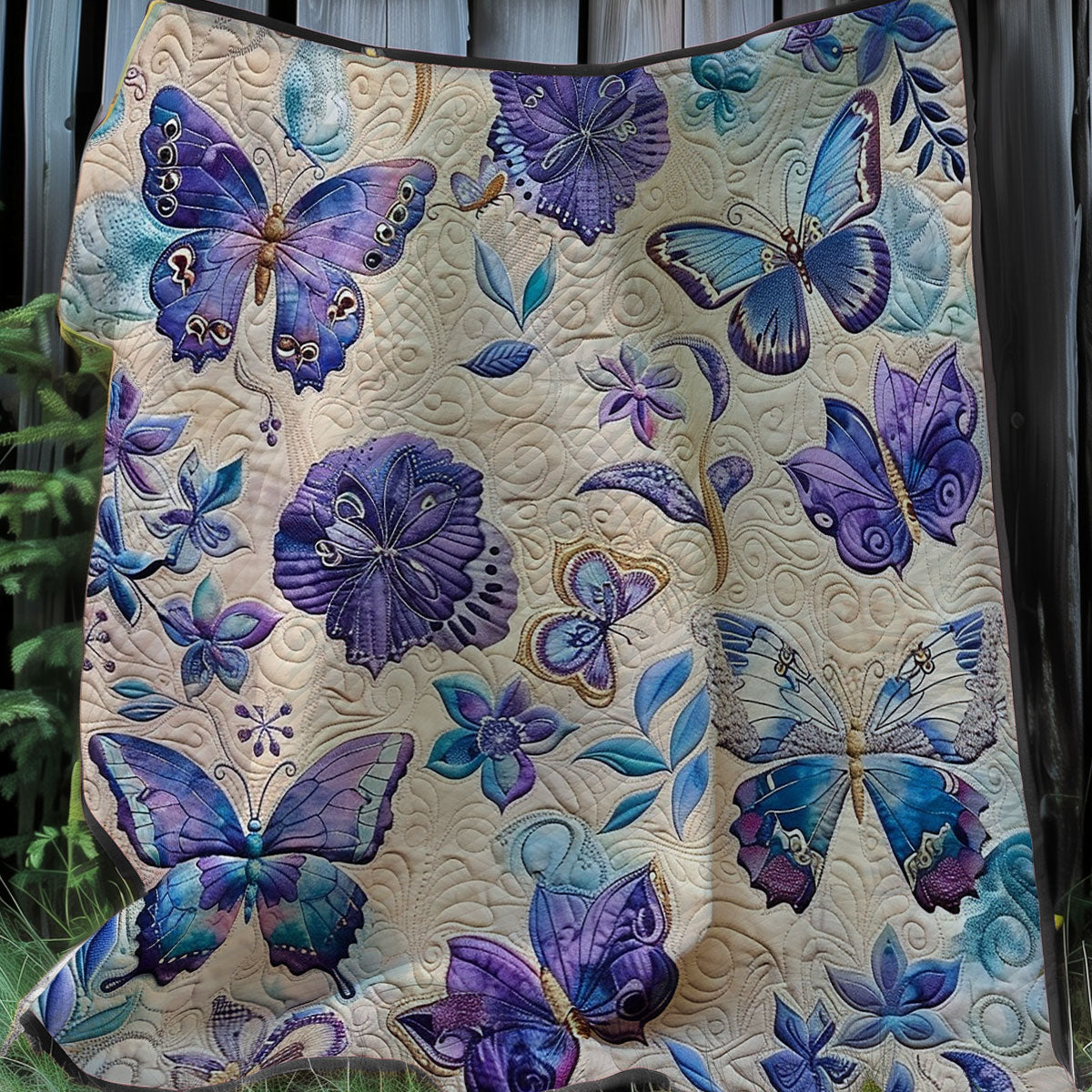 Purple Butterflies XR0207025CL Quilt