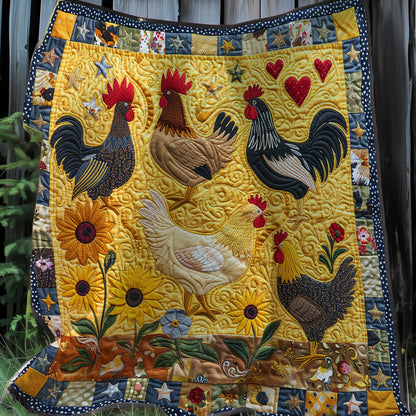 Radiant Chickens Garden XR2907021CL Quilt