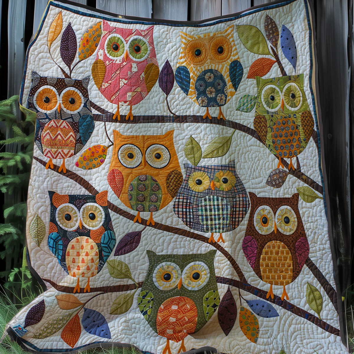 Rainbow Owl Xr2607022CL Quilt