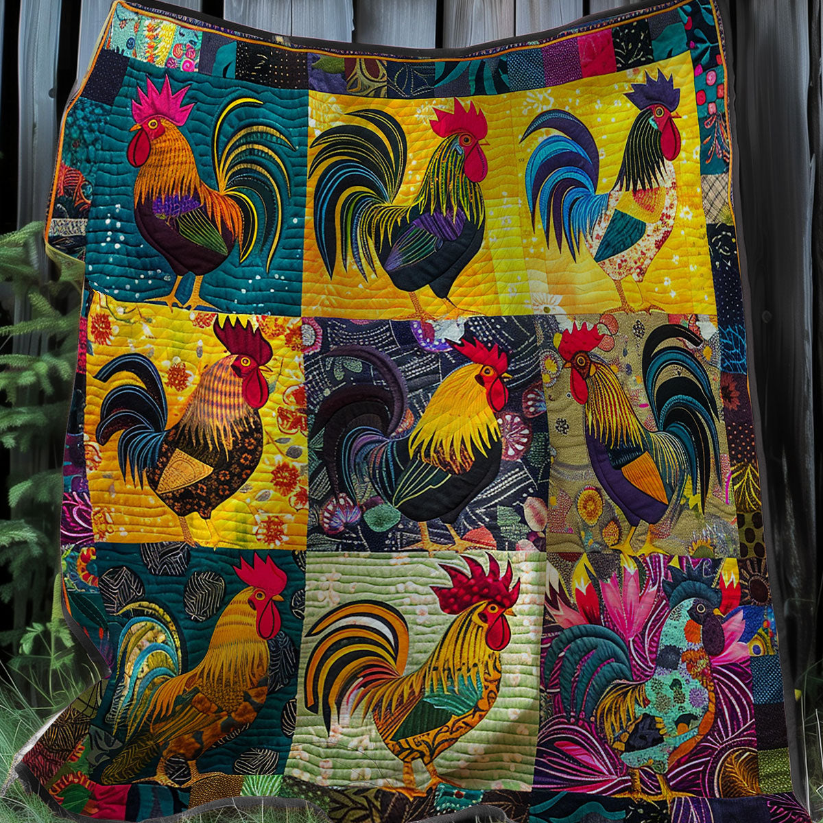 Rooster Lovers XR0507007CL Quilt