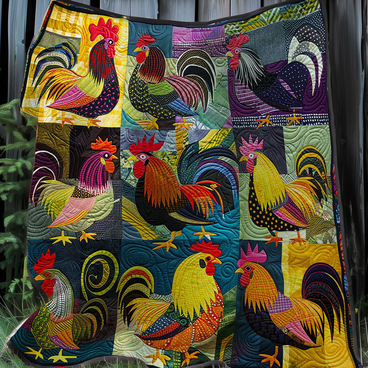 Rooster Lovers XR0507008CL Quilt