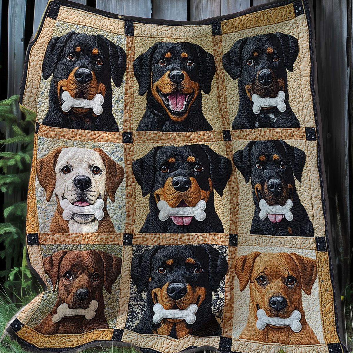 Rottweilers And Friends XR0608008CL Quilt