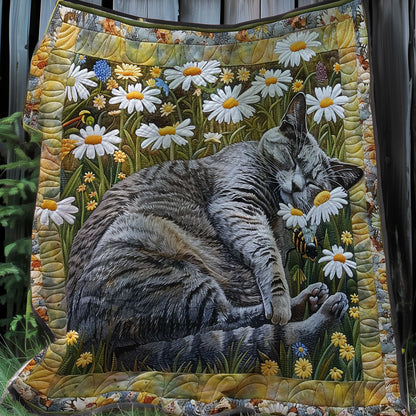 Sleeping Cat And Daisies XR3007049CL Quilt