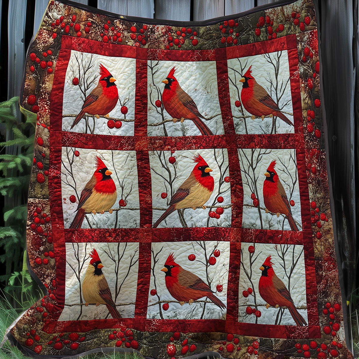 Stunning Cardinals XR0108017CL Quilt