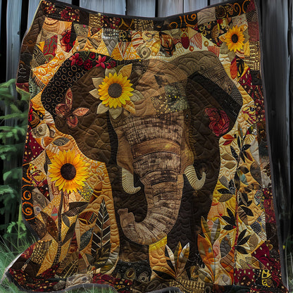 Sunflower Elephant XR2407040CL Quilt