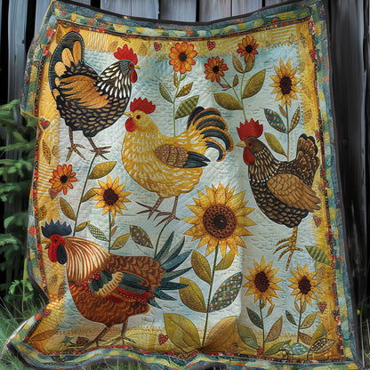 Sunlit Haven Chickens XR2907016CL Quilt