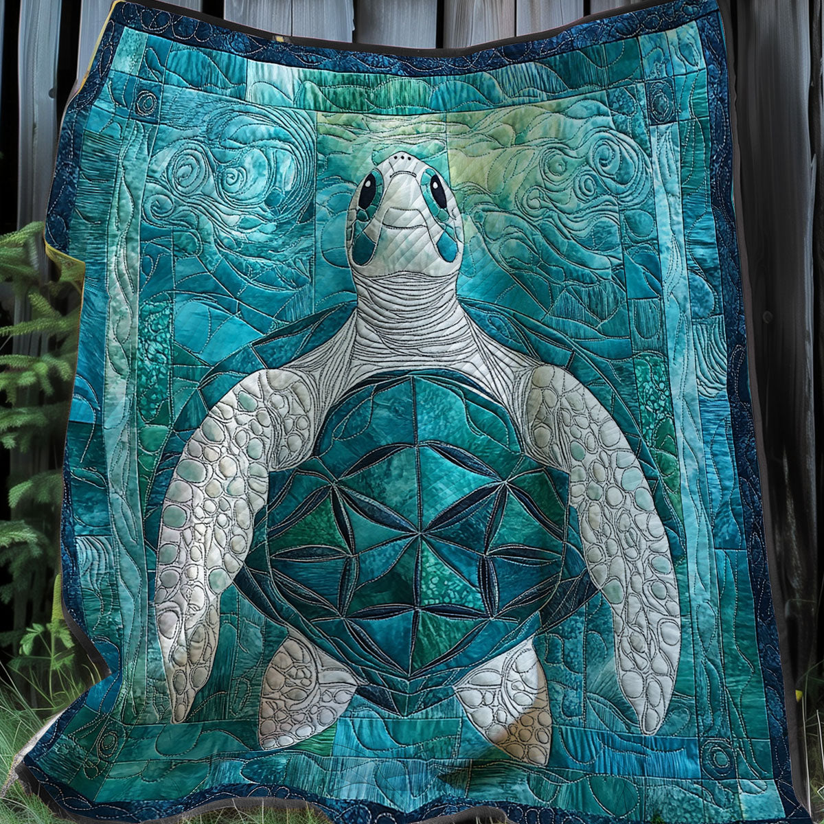 Teal Sea Turtle XR0608010CL Quilt